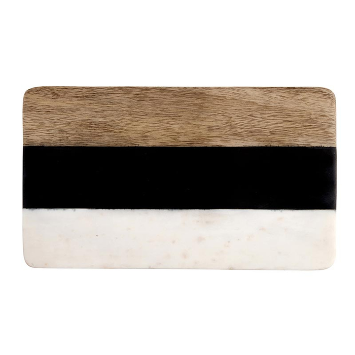 Striped Marble + Wood Board