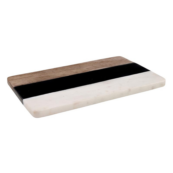 Striped Marble + Wood Board