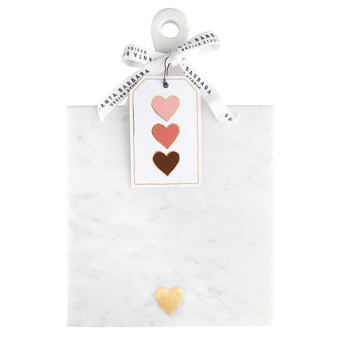 Marble Serving Board with Handle - Heart