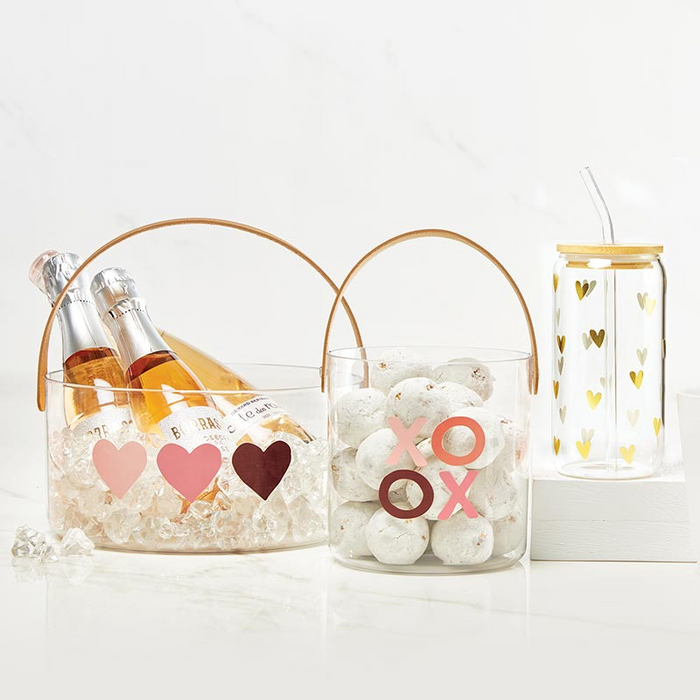 16oz Glass Tumbler - Gold Hearts