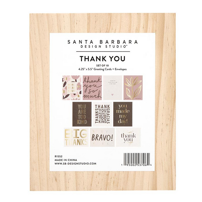 Greeting Card Set with Wood Box - Thank You