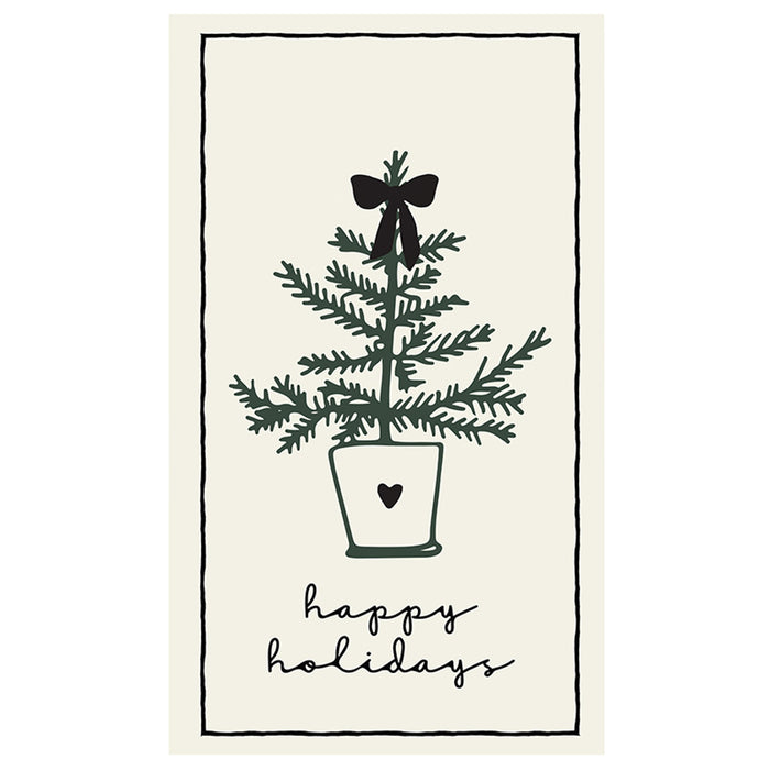 napkin that says happy holidays