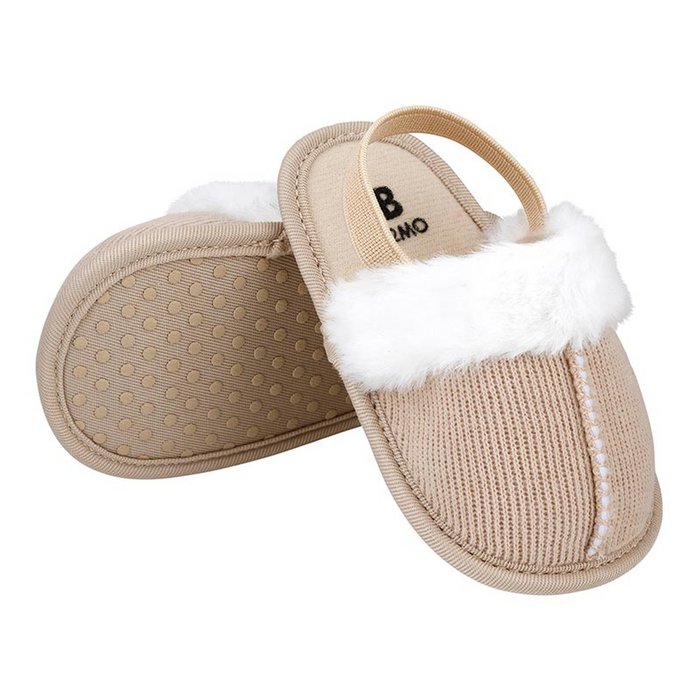 Tan Fur Baby Slippers
