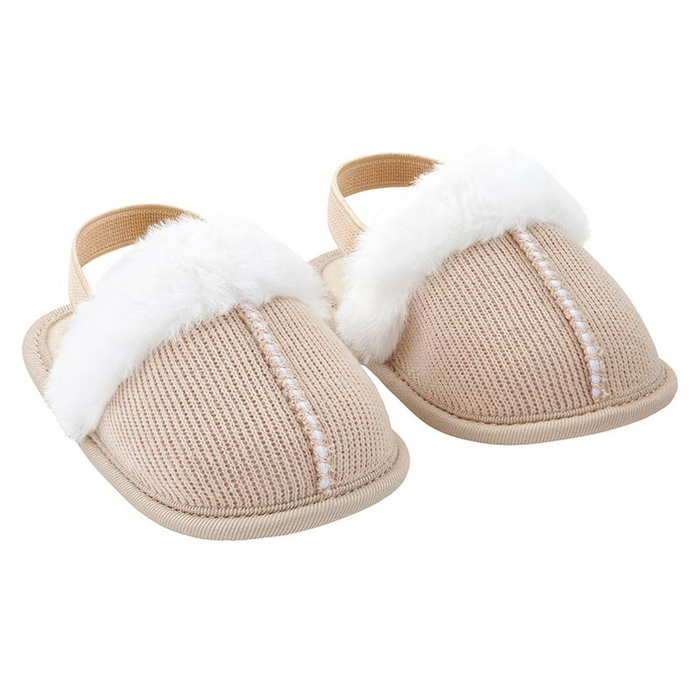 Tan Fur Baby Slippers