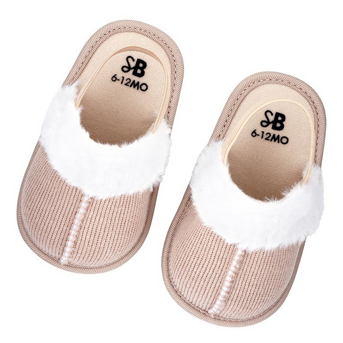 Tan Fur Baby Slippers