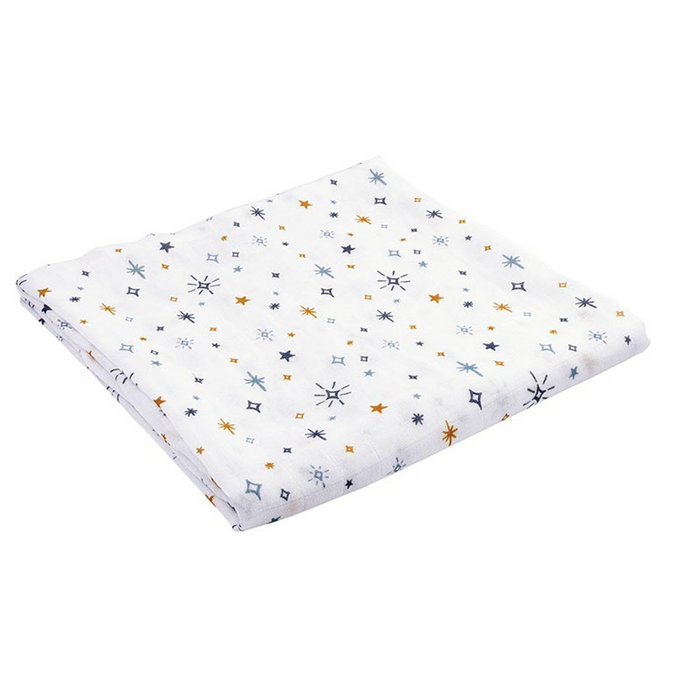 Swaddles with Plush Rattle - Stars