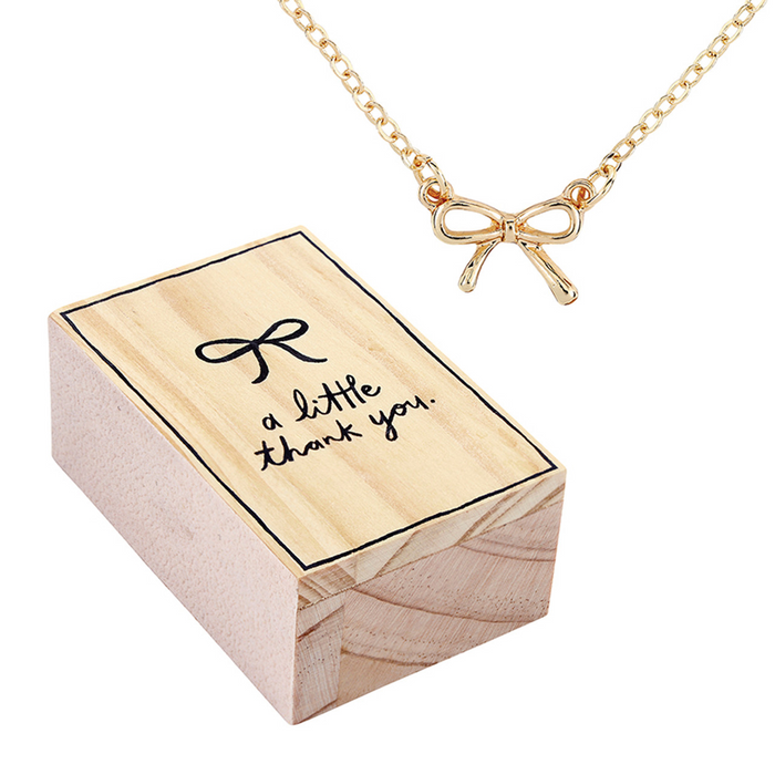 Treasure Box Bow Necklace - A Little Thank You
