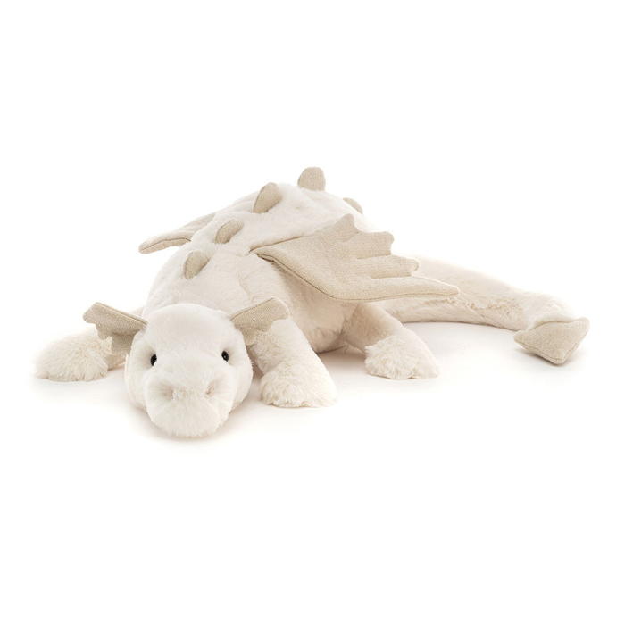Plush dragon toy on a white background