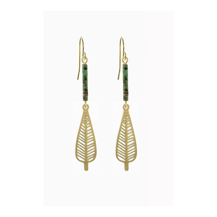Brass Egyptian Leaves Earrings