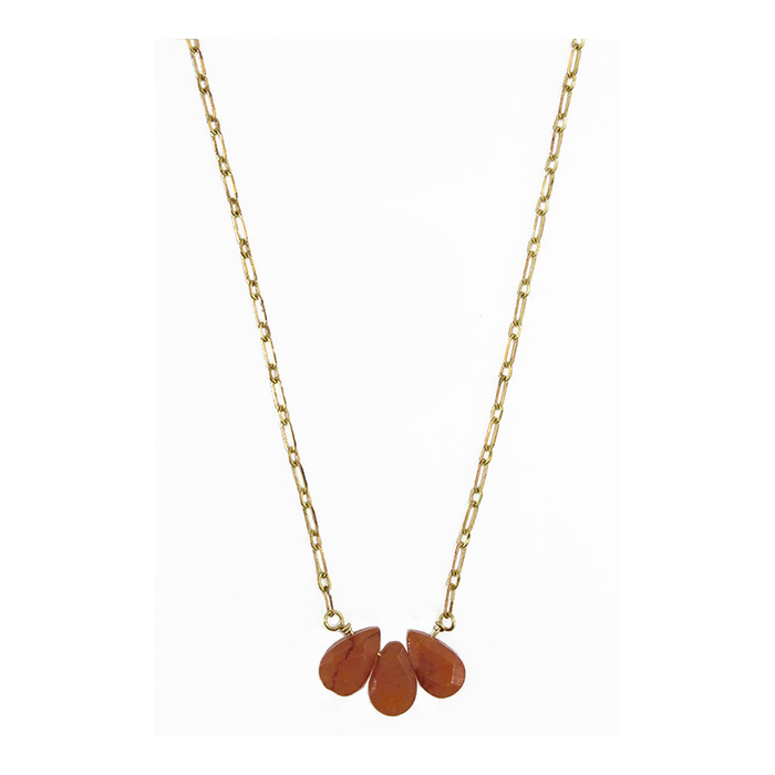 Droplet Trio Orange Necklace
