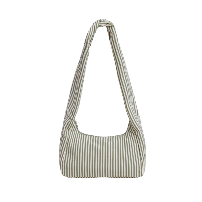 Nylon Meringue Bag - Sage Stripe