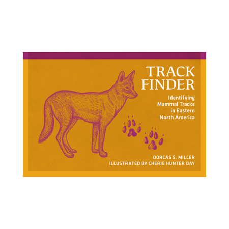 Book cover of 'Track Finder' with a fox illustration on an orange background