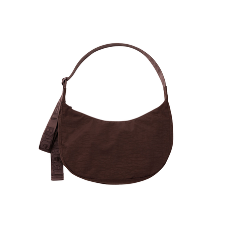 Brown shoulder bag on a white background