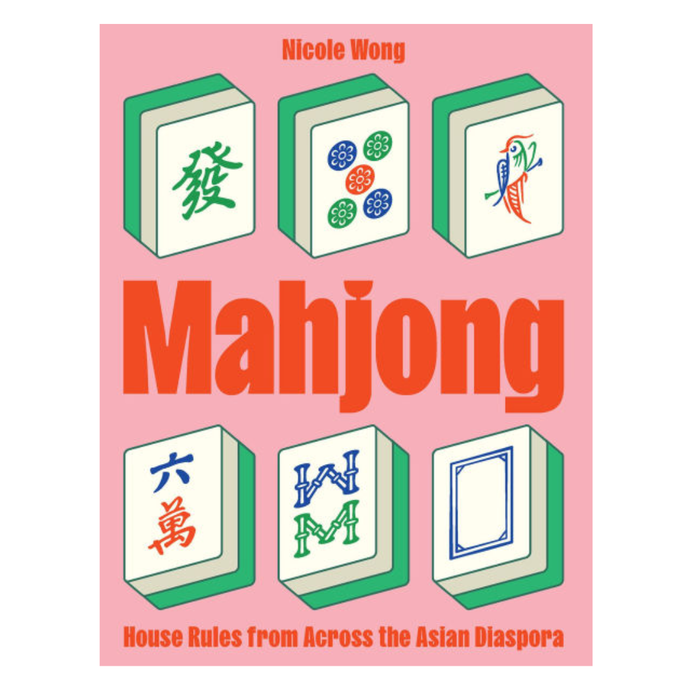 Book cover of 'Mahjong' by Nicole Wong with colorful tiles on a pink background