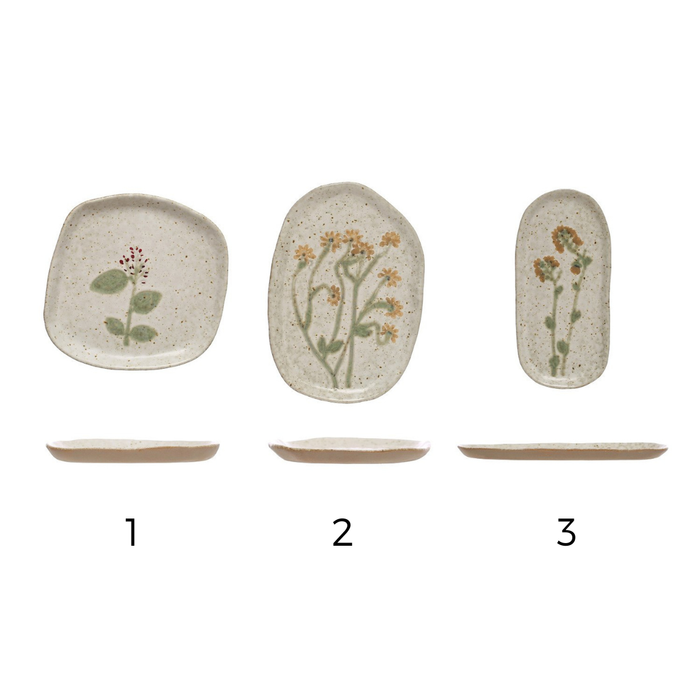 Hand-Painted Stoneware Plate - 3 Styles