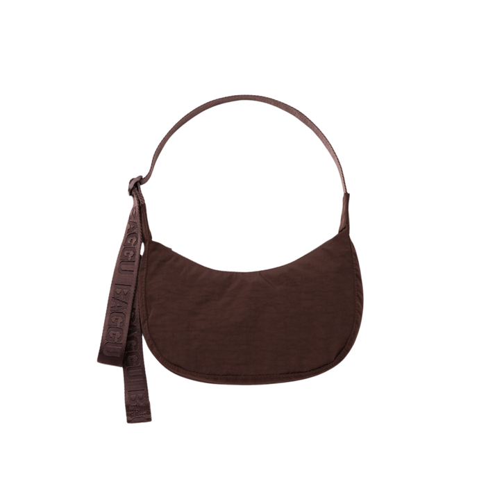 Small Nylon Crescent Bag - Coffee
