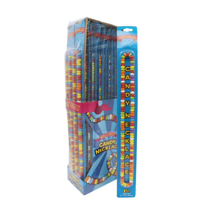 giant candy necklace in blue packaging 