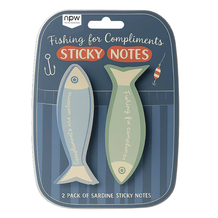 Fish sticky notes on white background