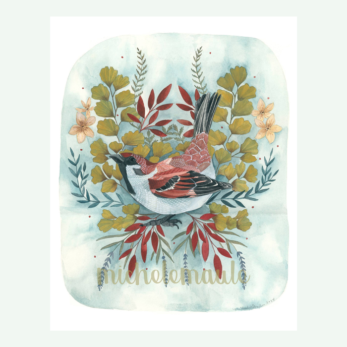 8 x 10" Brown Sparrow Art Print