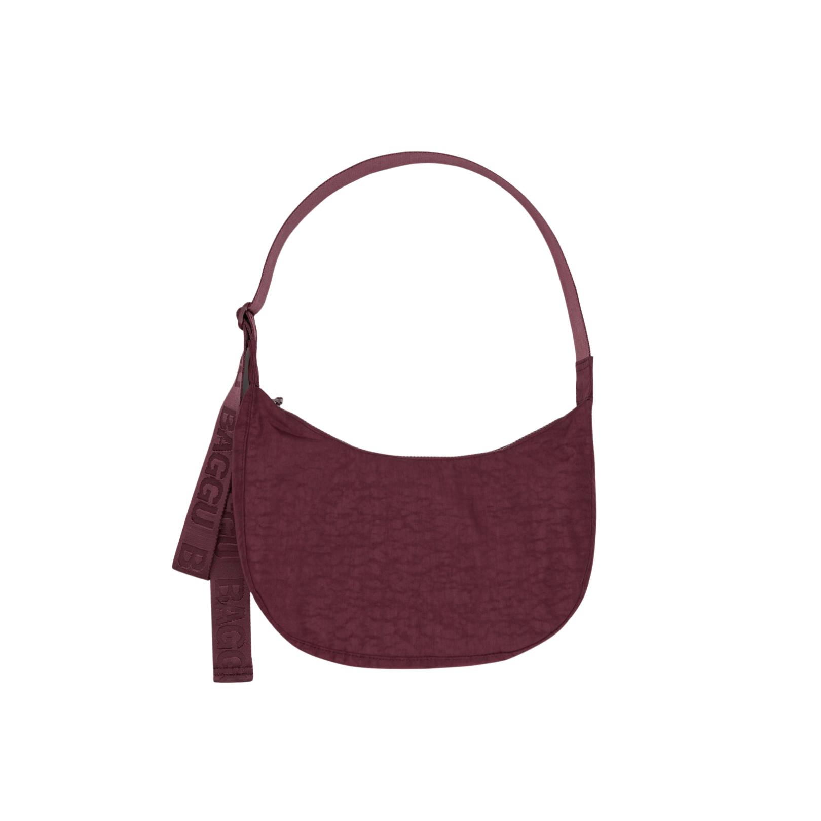 Maroon shoulder bag on a white background