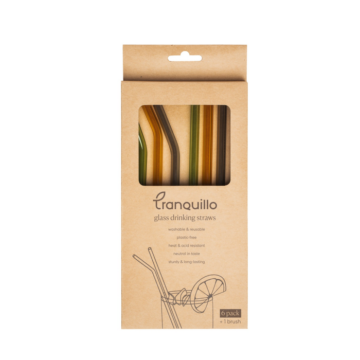 Set Of 6 Glass Straws