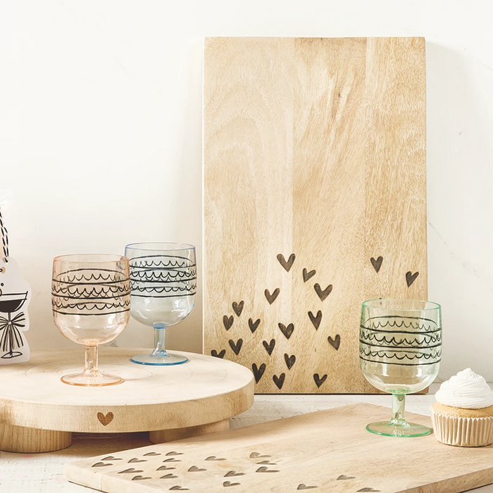 Engraved Heart Mango Wood Board