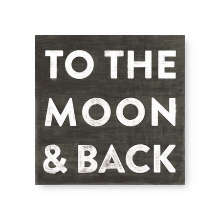 to the moon and back art tile on white background