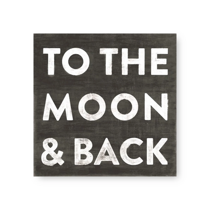 to the moon and back art tile on white background