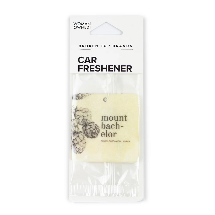 Car freshener packaging with 'Broken Top Brands' on a white background