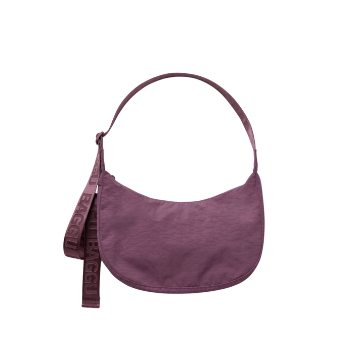 Medium Nylon Crescent Bag - Wild Plum