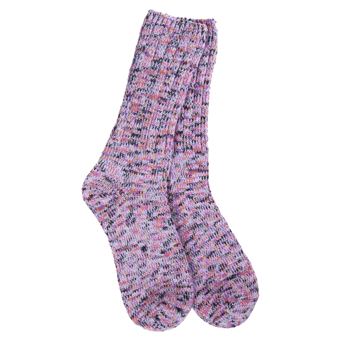 Multicolored sock on a white background