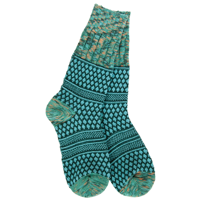 blue and green knit socks