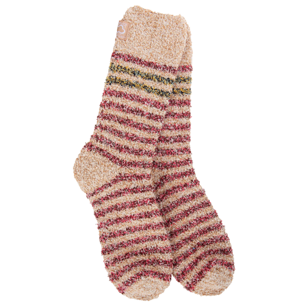 Striped socks with a textured pattern on a white background