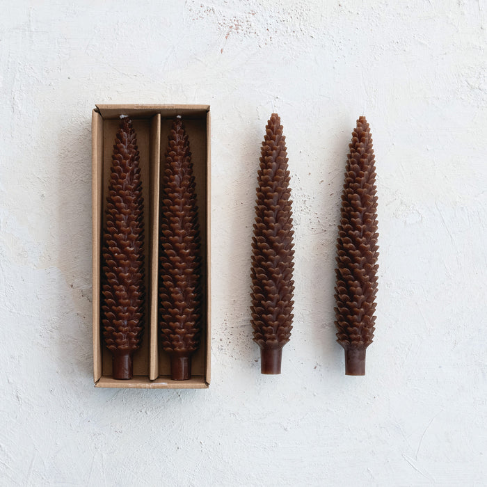 Unscented Pinecone Shaped Taper Candles