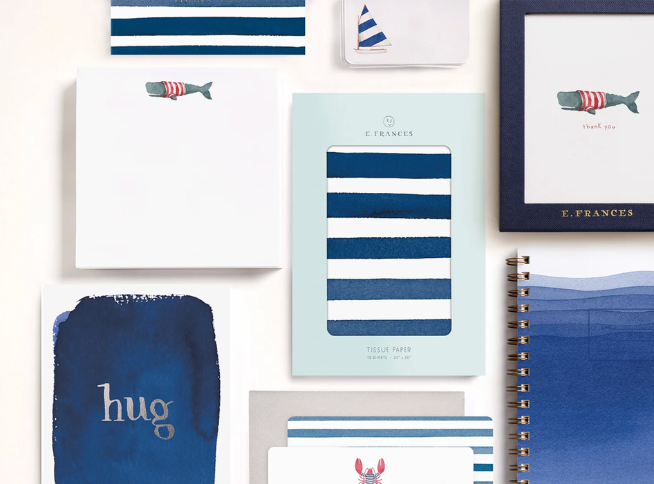 Navy Bow Flat Notes – Boxed Set of 8 Notecards