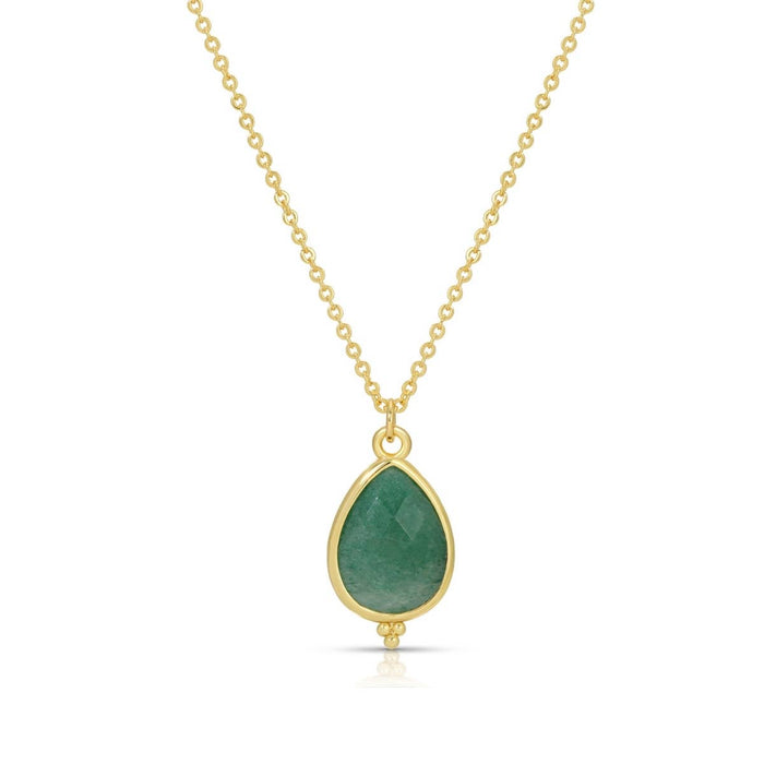 Teardrop Stone Pendant Necklace