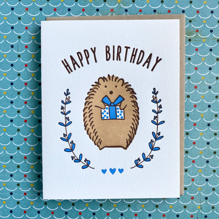 Happy Birthday Hedgehog Card