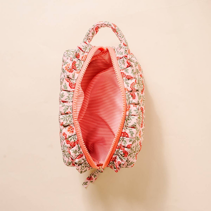 Essential Quilted Cosmetic Pouch - Everbloom Dusty Rose