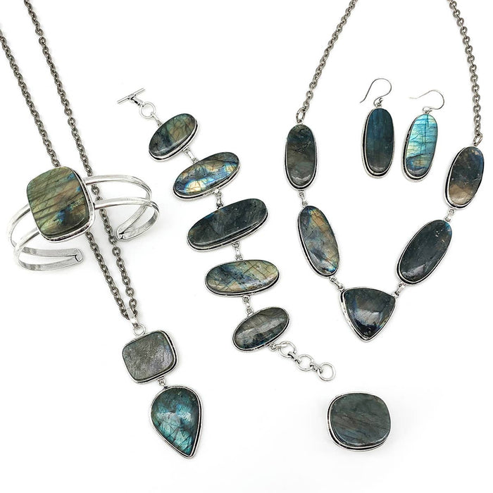 Handcrafted Kashi Semiprecious Stone Ring - Labradorite