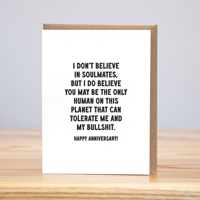 Tolerate Bullshit Anniversary (Letterpress)