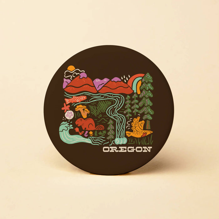 Oregon Adventures Round Magnet