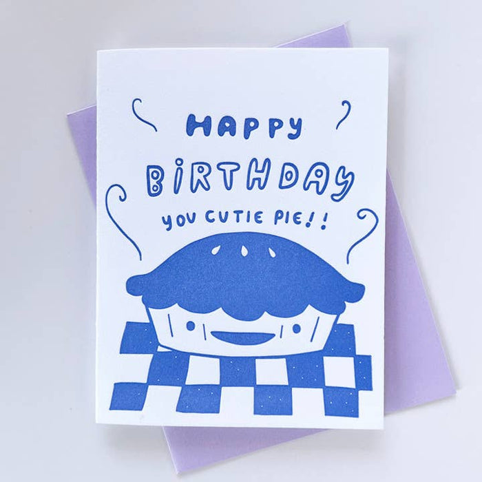 Cutie Pie Joyful Letterpress Birthday Card