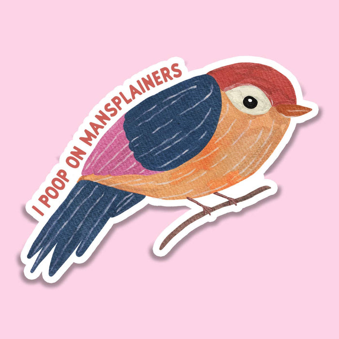 I Poop on Assholes Funny Bird Sticker Decal