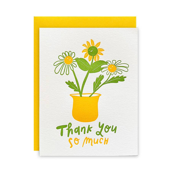 Thank you daisies cute floral letterpress card