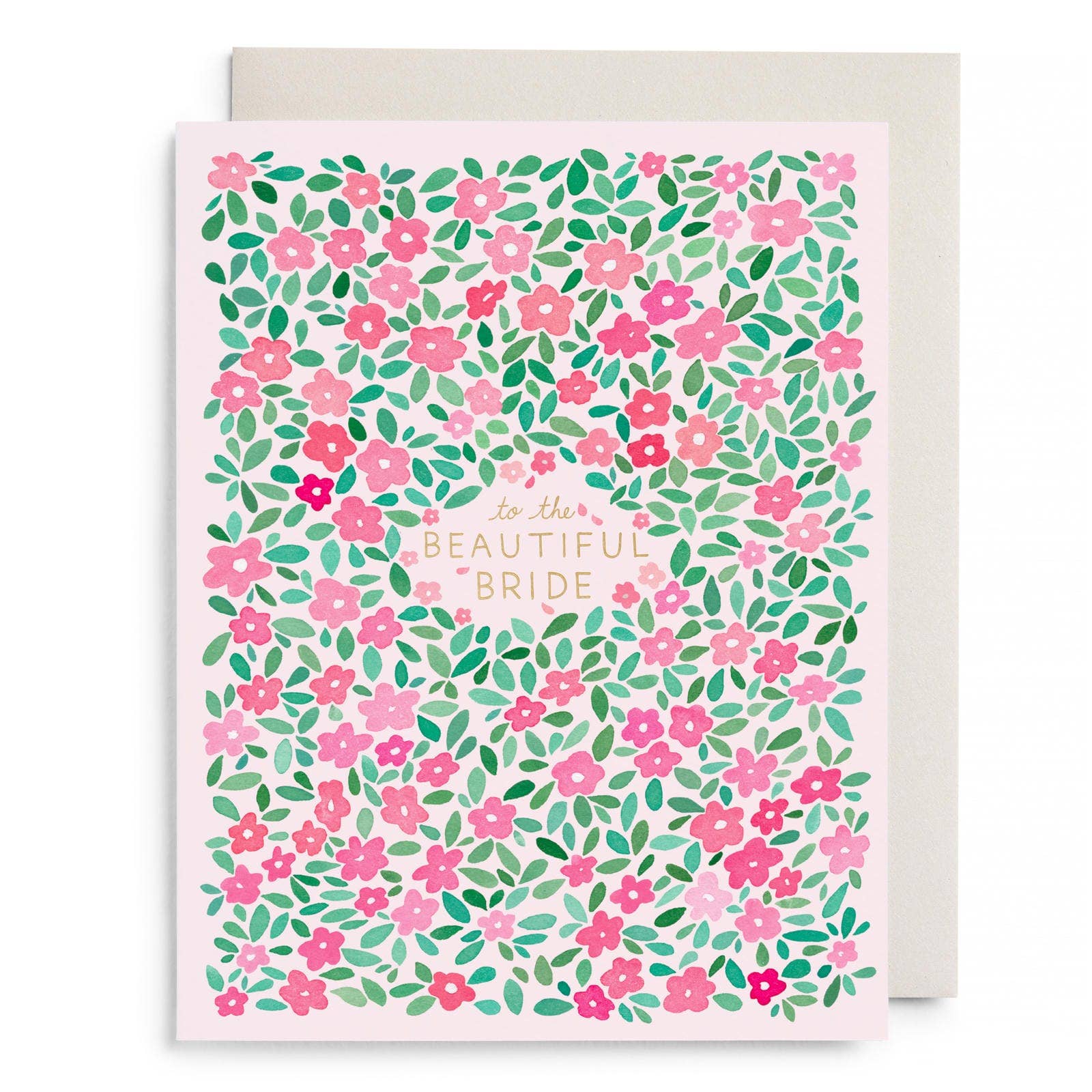 Floral card with 'to the beautiful bride' text on a white background