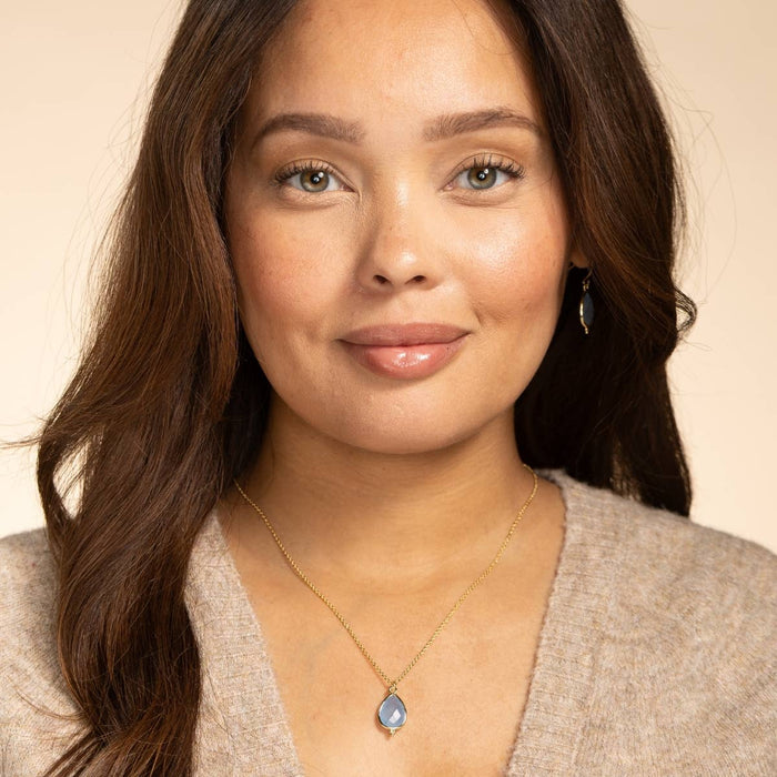 Teardrop Stone Pendant Necklace