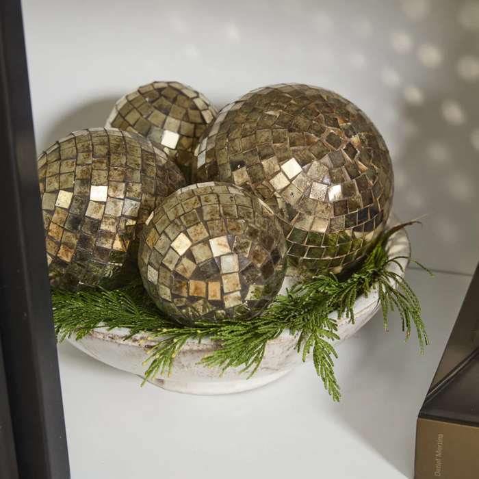 Antiqued Disco Ball Ornament 4"