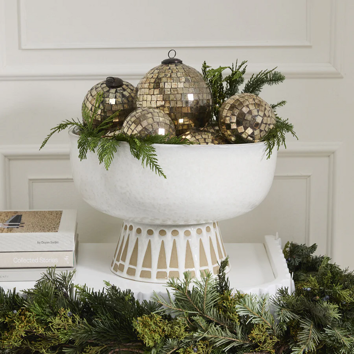 Antiqued Disco Ball Ornament 4"