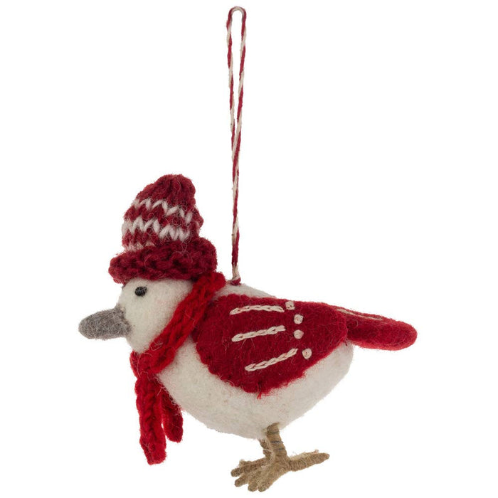 4" Winter Bird Felt Christmas Ornament
