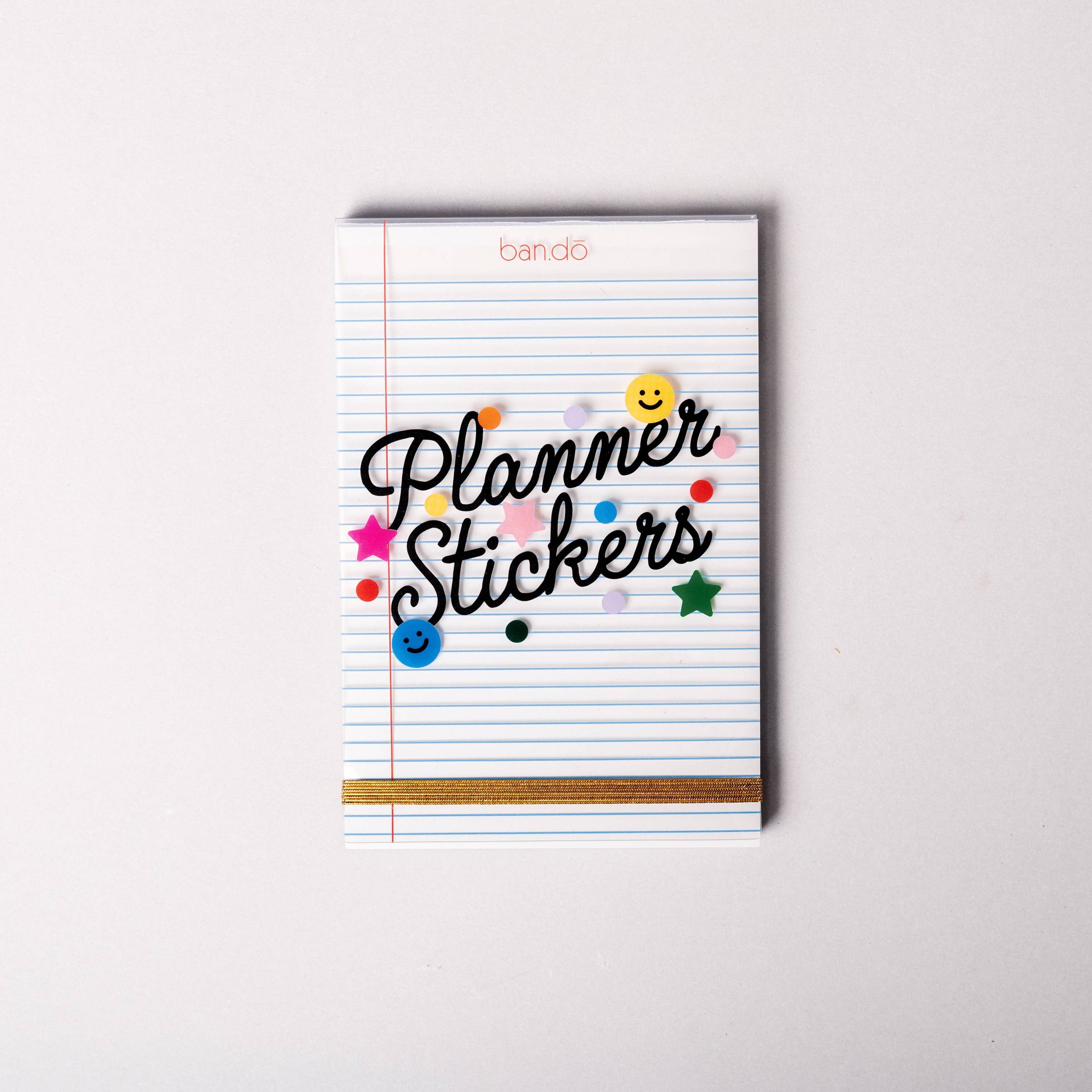 Notebook with 'Planner Stickers' text on a white background